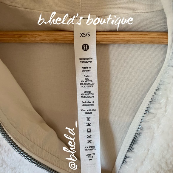 lululemon Scuba Oversized Half-Zip Fleece Hoodie in White Opal Sz XS/S Rare NWT - Picture 5 of 16